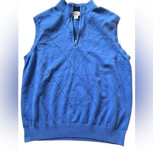 Cutter & Buck Men's Golf M Sweater Vest Mock Neck Quarter Zip Knit Activewear